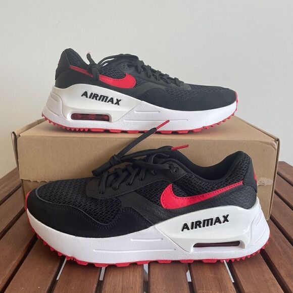 Nike Air Max System Black University Red Women Size 9 Men Size 7.5 (DM9537-005) - Picture 1 of 15